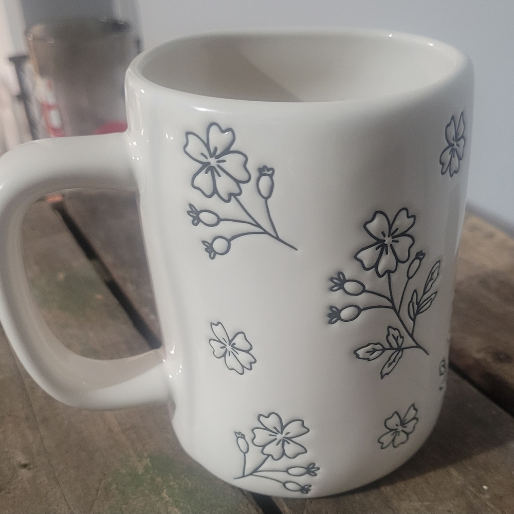 Rae Dunn White Mug with Black Text - Faith Family Friends- Never Used - Picture 3 of 5